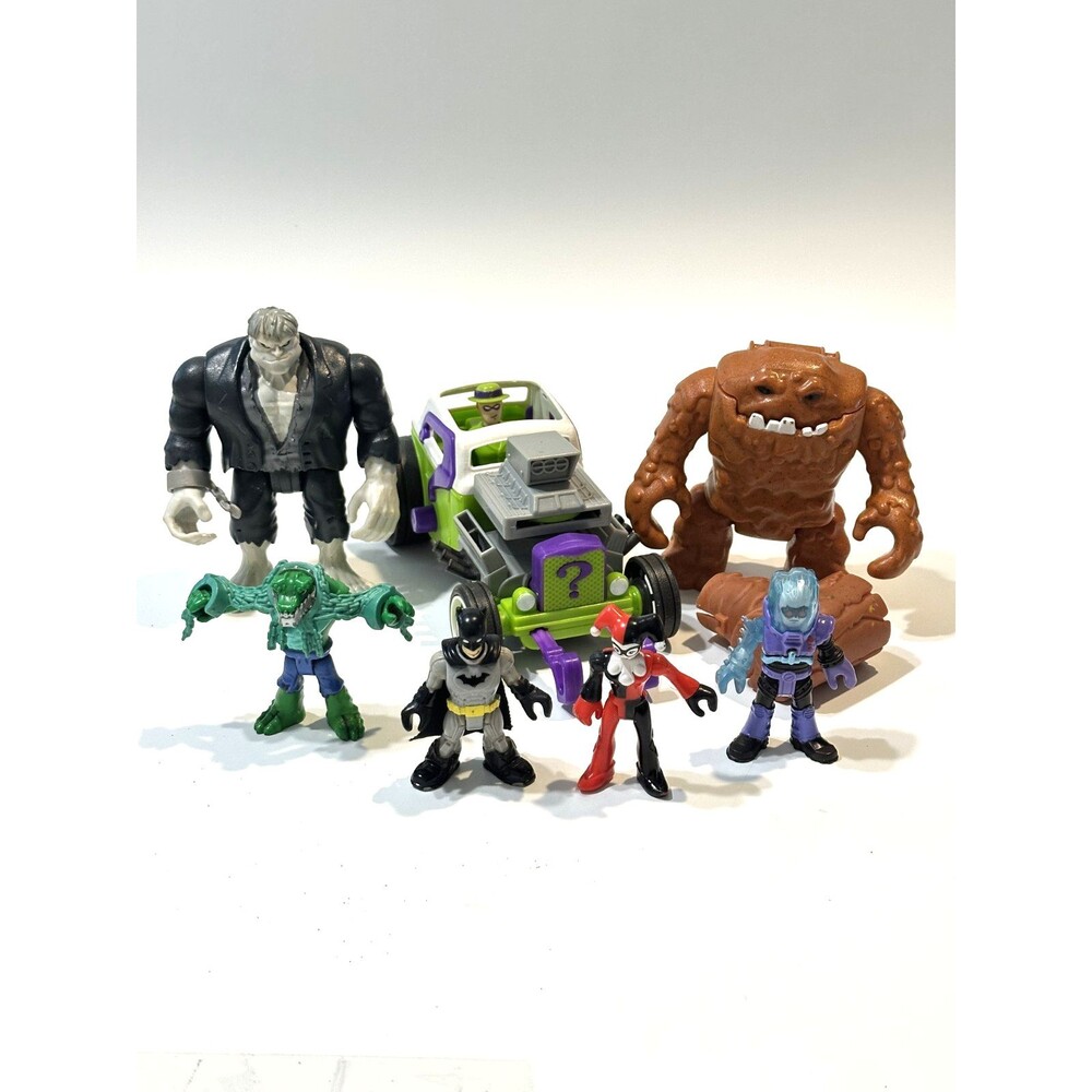 Imaginext DC Super Friends Riddler Car Rare Clayface Solomon Harley Croc LOT